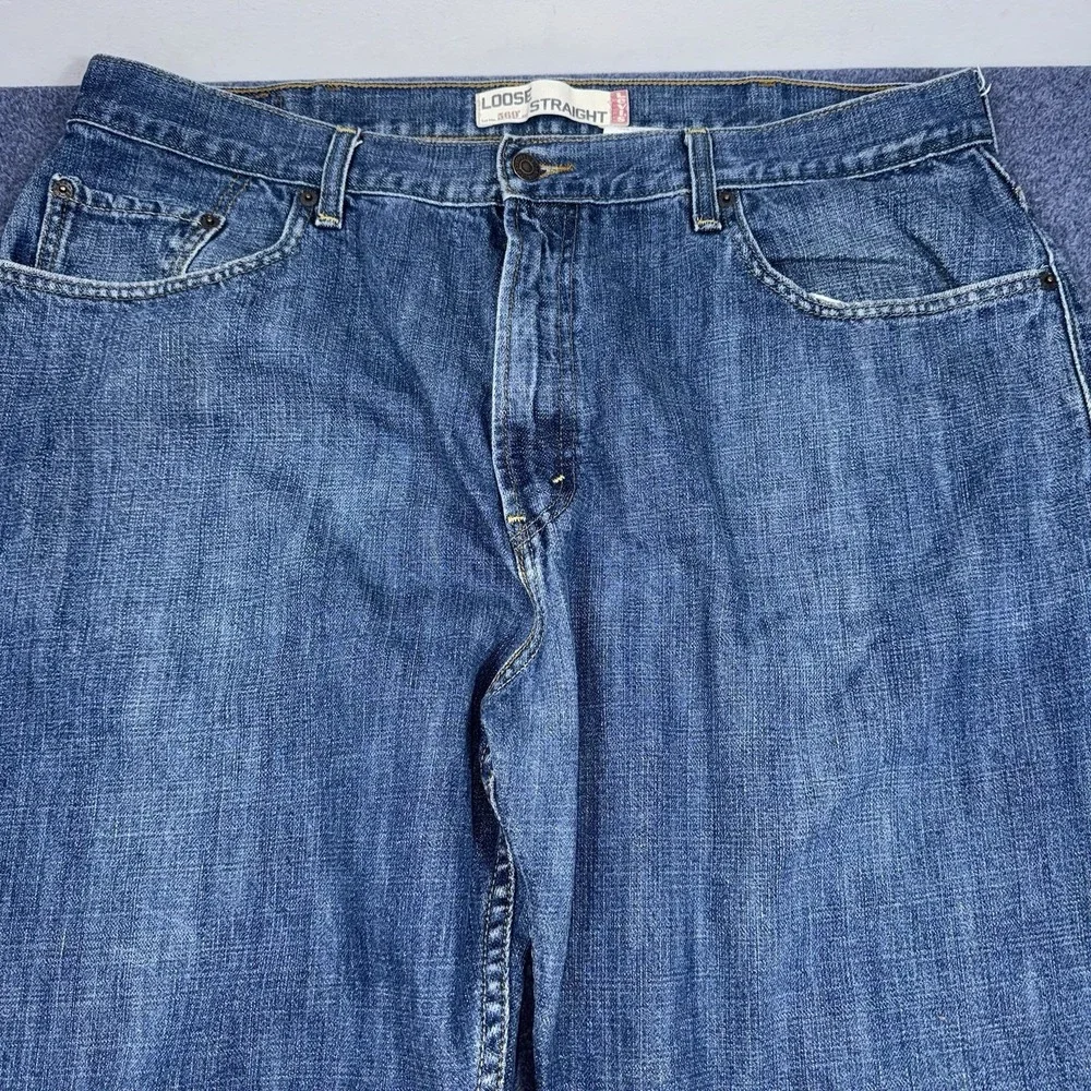 Vintage Levis 569 Jeans Mens 40x32 Blue Loose Straight Baggy Y2k Grunge Wide Leg